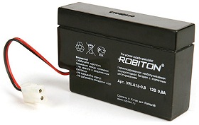  12V   0.8Ah  Robiton VRLA12-0.8 2pin