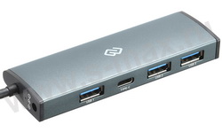 Разветвитель USB3.0 Digma HUB-3U3  4-port + USB-C