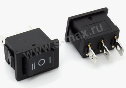 . ON-OFF-ON 3pin KCD1-103-2 250v 6a Black