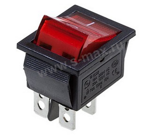 . ON-OFF 4pin KCD2-201/N 250v 15a Red LED