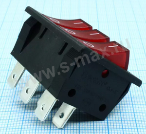 . ON-OFF 6pin RK1-371X1X3 250v 16a Red 