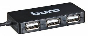  USB2.0 Buro BU-HUB4-U2.0-SLIM  4-port