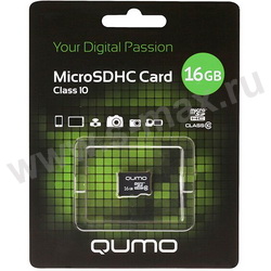  microSDHC 16Gb QUMO CL10 80/10 Mbs