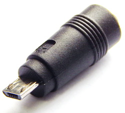   5,5/2,1 .-->micro-USB .