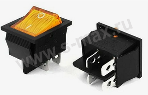 . ON-OFF 4pin KCD4-201 250v 16a Yellow LED