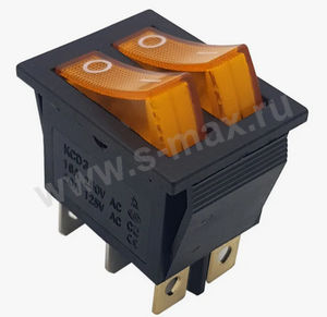 . ON-OFF 6pin KCD4 250v 16a Orange LED 