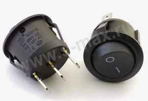 . ON-OFF 3pin KCD1-106 250v 6a Black 